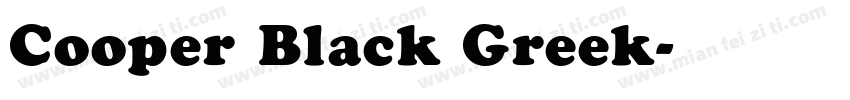 Cooper Black Greek字体转换